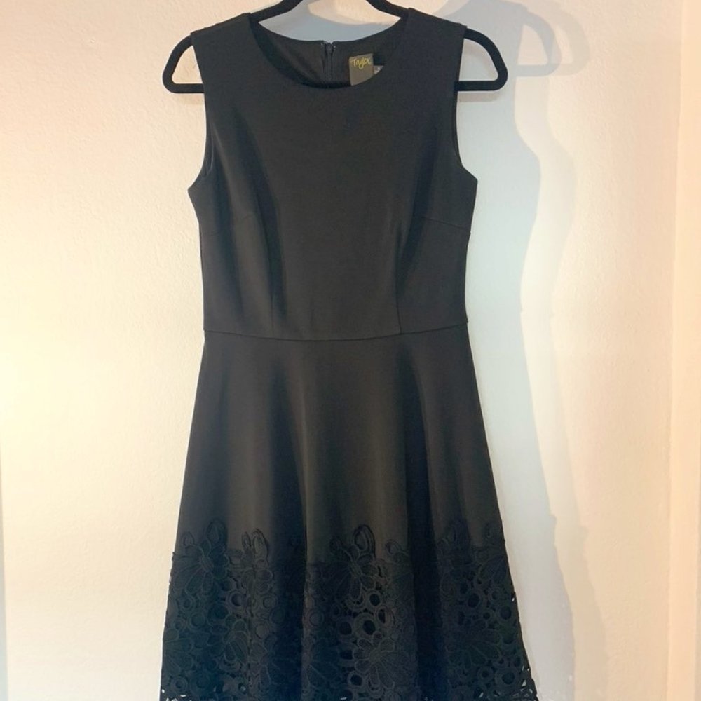 Black A-Line Dress with Accented Hem